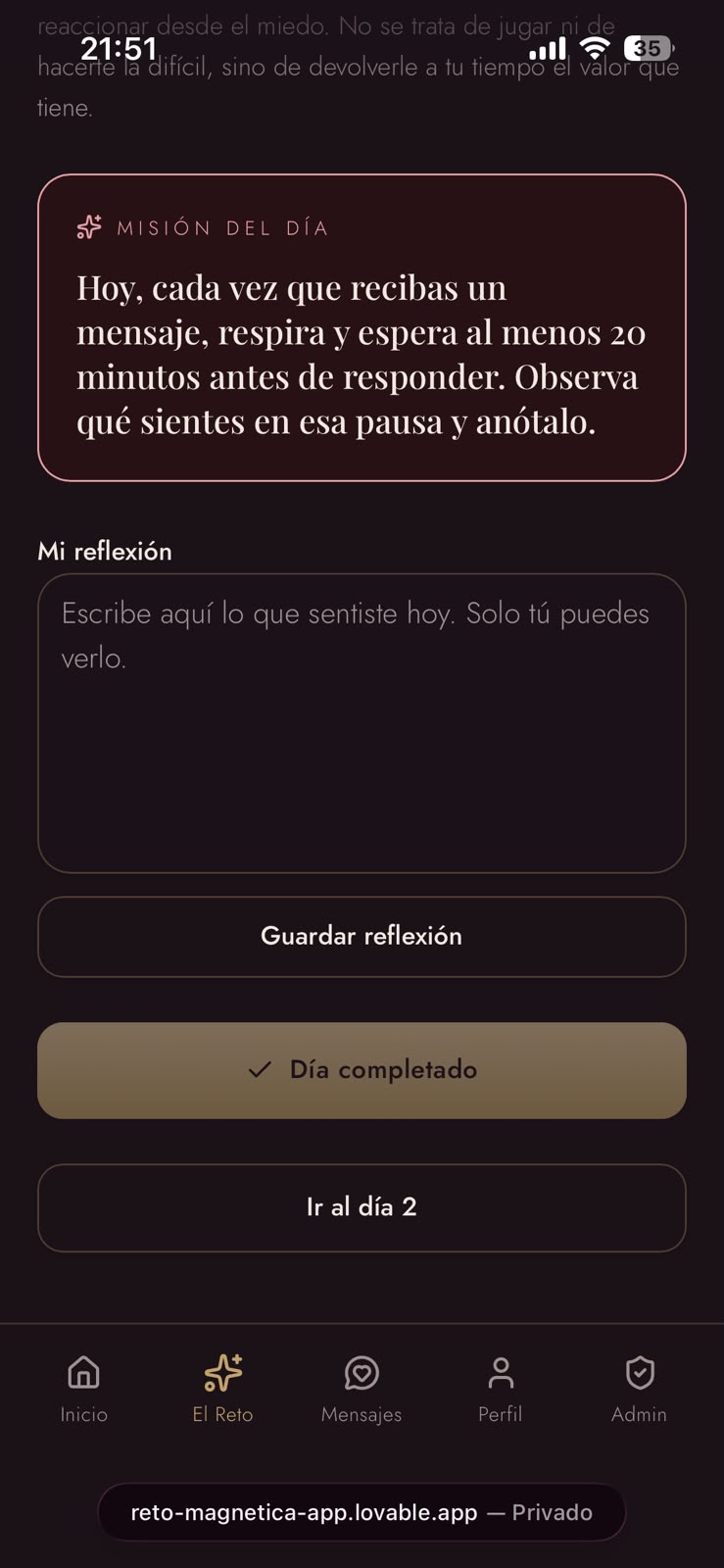 Misión y reflexión diaria